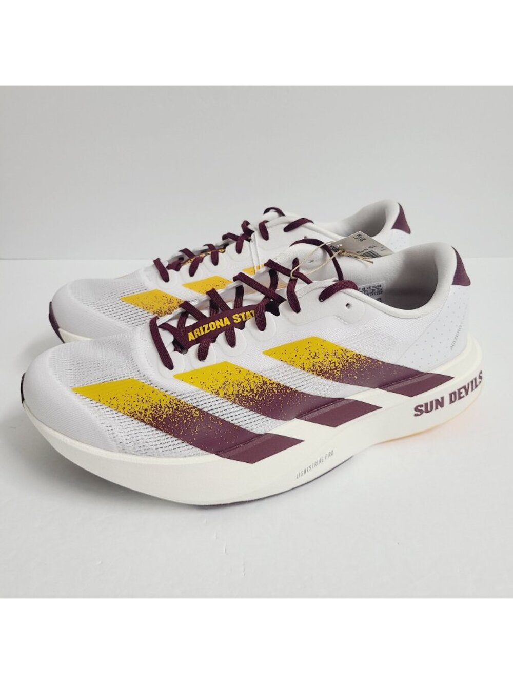 NEW Adidas Adizero EVO SL Sun Devils Running Shoes JQ4572 Size 8.5 White #1